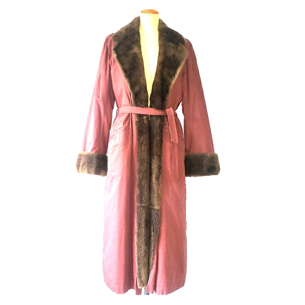 YVES SAINT LAURENT beaver lining trench coat